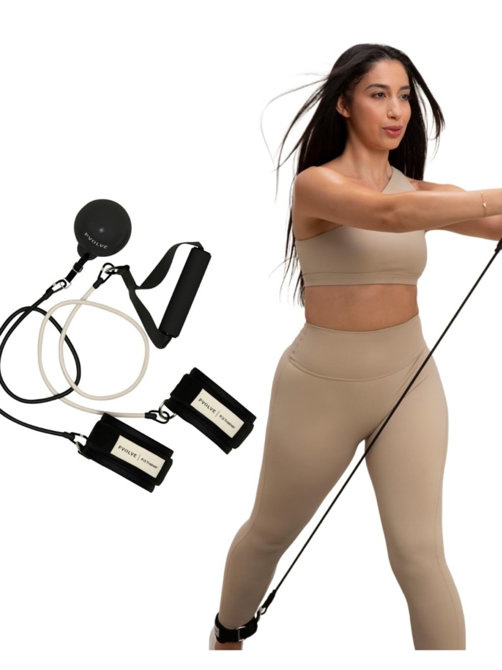 New Pvolve P.3 Trainer- Resistance Band With Ankle Strap And Weight System